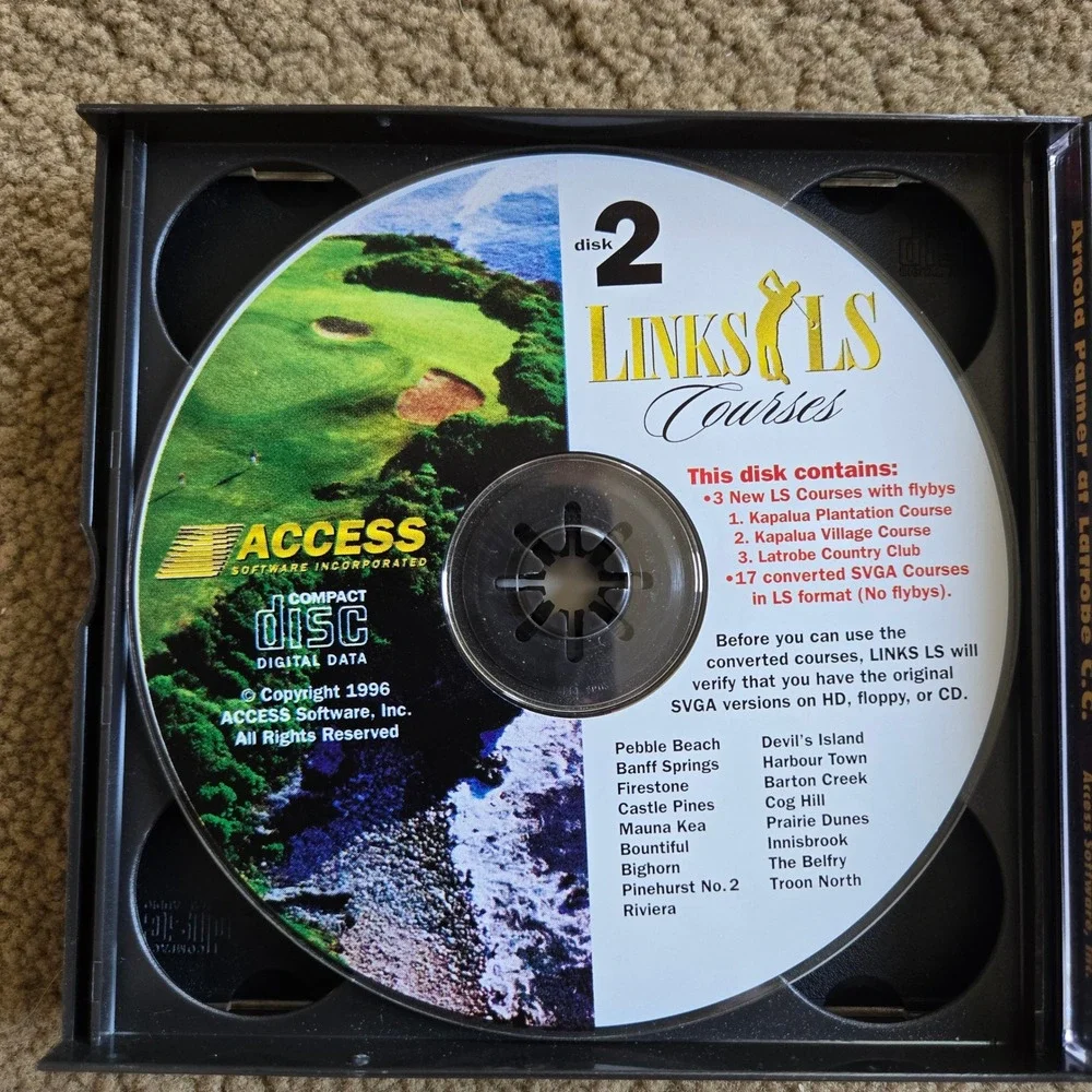 Links LS Arnold Palmer at Latrobe Country Club PC Game 3-Disc Set 1996 Access